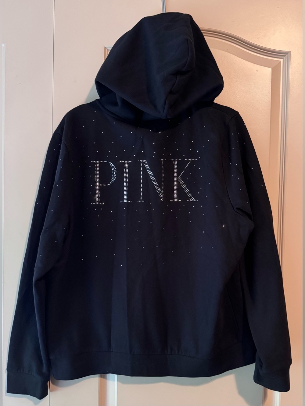 PINK Victoria's Secret Black Hoodie with Rhinestone Logo